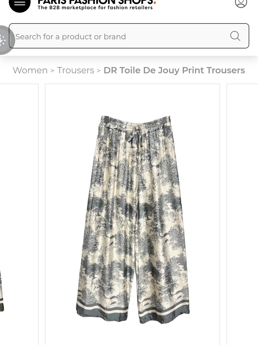 Toile De Jouy Print Wide-Leg Trousers